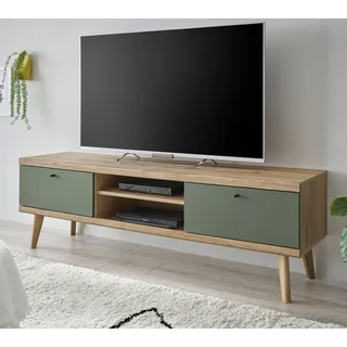 TV-Lowboard "Juna" in Salbei und Eiche TV Unterschrank skandinavisch 160 x 50 cm