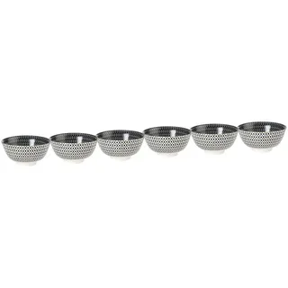 Butlers Schalen 6er-Set Ornaments 240 ml , Schwarz , Keramik , 12x5x12 cm , Geschirr, Schalen & Schüsseln