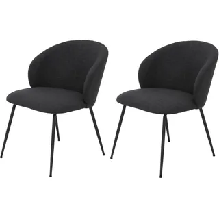 Hela Esszimmerstuhl Graz Webstoff schwarz 2er Set