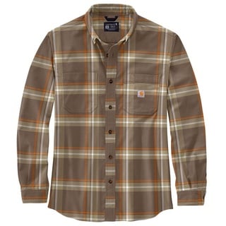 CARHARTT Rugged Flex Flannel L/S Plaid Shirt Chestnut