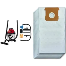 Einhell Nass-Trockensauger TC-VC 1812 S (1.250 W Leistung, 36mm Schlauchsystem, 12 l Edelstahlbehälter, Schaumstofffilter, umfangr. Düsenzubehör)