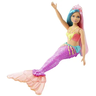 Barbie Dreamtopia Meerjungfrau Puppe (türkis- und pinkfarbenes Haar), Anziehpuppe