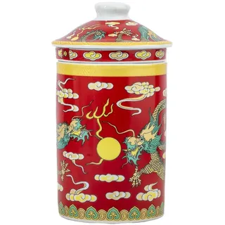 lachineuse – Teekanne/Aufgussschale – Rotes kaiserliches Drachenmotiv – Höhe: 14,5 cm – Porzellan – Frühstücks-/Entspannungstasse – Asiatische Geschenkidee