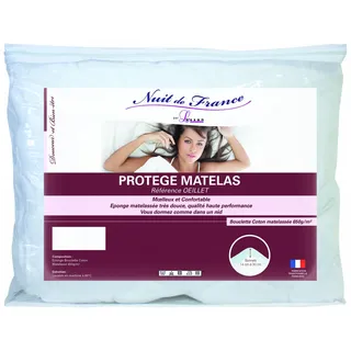 Nuit De France 329375 Matratzenschoner Baumwolle/Polyester Weiß, weiß, 200 x 200 cm