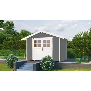 Dehner Gartenbrunnen Family mit LED Beleuchtung, ca. 120 x 42.5 x 27 cm, Polyresin, grau - Dunkelgrau