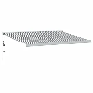 vidaXL Markise Einziehbar Anthrazit und Weiß 4x3 m Stoff und Aluminium - Grau