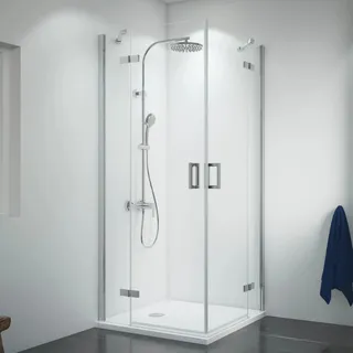 Breuer Eckeinstieg Drehtür 100 x 100 cm 200 cm Klarglas