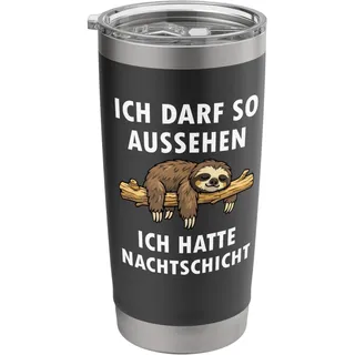 Ich darf so aussehen lustiger Faultier Doppelwandiger Edelstahl-Thermobecher