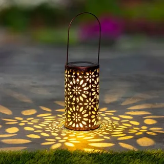 Hi LED Solar Laterne Kunststoff 10x18cm 1 warmweißes LED orange/schwarz
