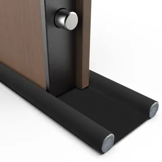 Zugluftstopper für gepanzerte Türen und Innen- und Außentüren von 4,5 bis 12 cm Dicke | Verhindert Zugluft und das Eindringen von Staub, Wasser, Licht, Insekten und Lärm (Schwarz, 100 cm)