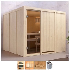 Bild Sauna »Ferun«, 9-kW-Ofen mit int. Steuerung, beige