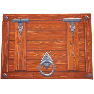 getDigital Falltür Badezimmer-Matte - Badmatte Badteppich für Geeks, Nerds und Rollenspieler, Rutschfester Duschvorleger fürs Badezimmer - Rot Schwarz, 70 x 50 cm