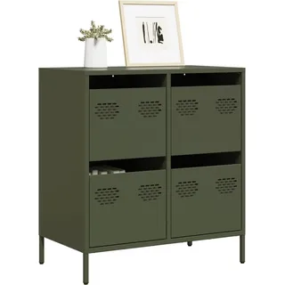 vidaXL Sideboard Olivgrün 68x39x73,5 cm Kaltgewalzter Stahl - Grün
