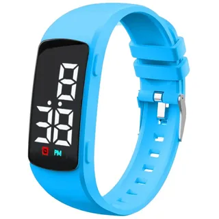 e-vibra 8 Wecker Stille Vibration Wecker Uhr wasserdichte medizinische Warnung Uhr - mit Timer und 8 täglichen Wecker (Blau)