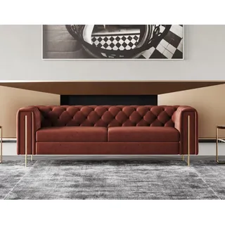 Dreisitzer Couch Polster Design Sofa Sitz 3er Sofas Zimmer Möbel Moderne Leder - Rot