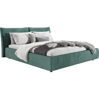PLACES OF STYLE Polsterbett »Priora in 4 Breiten bis 200cm« auch in NaturLEDER, Cord, belastbar bis 280kg, auch Überlänge 220 cm, grün