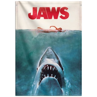 Grupo Erik WandDeko Rollbild Der Weiße Hai Jaws Kakemono aus Stoff Poster 70 x 100 cm - Offizielles Lizenzprodukt