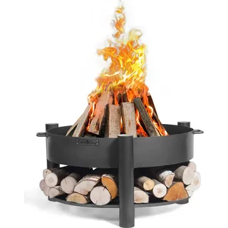 CookKing Feuerschale "Montana 60" inkl. Holzlager schwarz 68 x 68 x 45 cm