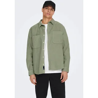 Only & Sons Langarmhemd »OS ONSALP RLX 2PKT WASHD COR«, grün