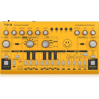 Behringer TD-3-AM Analoger Bass-Line-Synthesizer mit VCO, VCF, 16-stufigem Sequenzer, Verzerrungseffekten und 16-stimmiger Polykette
