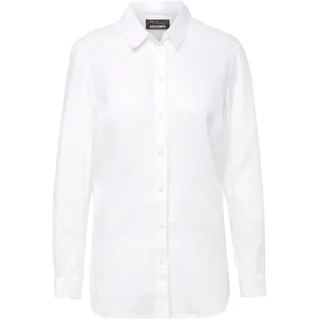 GOLDNER Langarmbluse Bequeme Damen Businessbluse Weiß 46