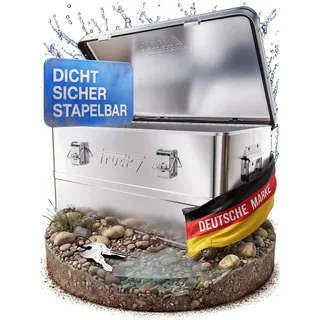 Aluminium Box mit Deckel 50L Silber Alukiste Alu Kiste Abschliessbar Trucky - Silber