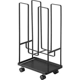Yamazaki 5761 TOWER Karton-Organizer, schwarz, Stahl, minimalistisch, 30 x 20 x 54.5 cm