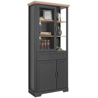 Innostyle Vitrine Jasmin 93 x 42 x 204 cm Grau