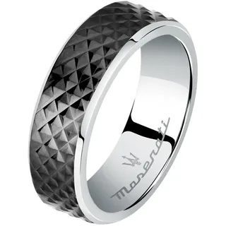 Maserati Iconic Herren Ring aus Stahl, schwarz IP - JM422AVD11019