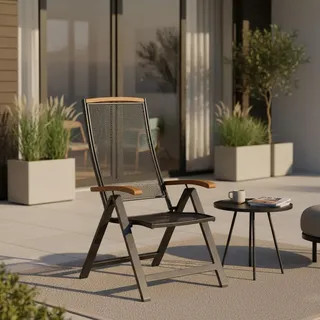 Merxx Tilos Klappsessel 60 x 79 x 114 cm grau