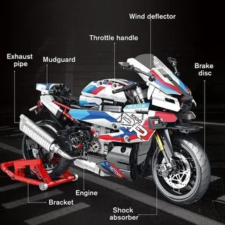 Motorrad-Bausatz BMW M 1000RR 988 - Modellbausatz - Spielzeug - Geschenk für Erwachsene und Kinder - Bausatz für Motorradmodelle - (82005)
