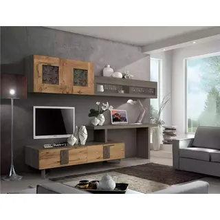 Wohnzimmer Wohnwand rtv Lowboard Holz Braun Möbel Fernseh Anbei Wand - Braun