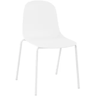 CLP Stapelstuhl Kunststoff weiß , Weiß , Metall , 51x85x55 cm , Esszimmer, Stühle