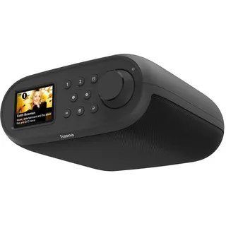 Hama Internetradio mit Digitalradio (WLAN/DAB+/DAB/UKW, Bluetooth, Spotify Streaming, 30 Speicherplätze, 2 Direktwahltasten, Radiowecker, Unterbauradio, 2,4 + 5 GHz, 2,4“ Farbdisplay, 5W) schwarz