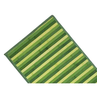BIANCHERIAWEB Bambus Degradè Teppich Grün Küchenläufer 50x140 cm, Küchenteppich rutschfest 100% Bambus, Küchenspur aus strapazierfähigem Material, nimmt Keine Flecken auf