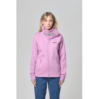 Sweatjacke BENCH. "HAYLO", Damen, Gr. 42, lila (violet), Sweatware, Obermaterial: 70% Baumwolle, 30% Polyester, unifarben, figurbetont, Sweatjacken Sweatjacke, aus Baumwolle und Polyester, figurbetonte Passform, Langarm