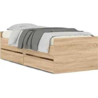 vidaXL Bettgestell mit Schubladen Sonoma-Eiche 100x200 cm