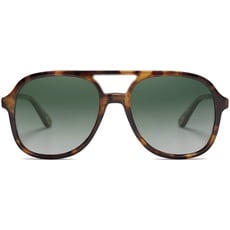 SOJOS Sonnenbrille Herren Damen Retro, Vintage Polarisiert Verspiegelt Eckig 70er Jahre Rechteckig Unisex UV400 Schutz Brille SJ2174, Schildpatt/Gradient Grün