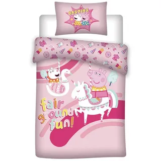 Peppa Pig Bettbezug Fair Ground Fun Rosa 140 x 200 cm + 65 x 65 cm