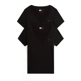 Tommy Hilfiger Tommy Jeans Damen, 2er Pack, T-Shirts Kurzarm mit Logostickerei,
