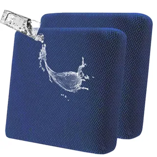 SHANNA Stretch Sofa Sitzkissenbezüge rutschfest Sofabezug: Gartenmöbel Couchkissen Schonbezüge wasserdichte Outdoor Patio Couch Kissen Schonbezug Möbelschutz für Haustiere (2-Sitzer,Marineblau)