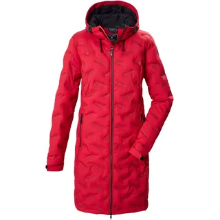 Steppmantel KILLTEC "KOW 54 WMN QLTD PRK", Damen, Gr. 38, rot (dunkelrot), Oberseite: 100% Polyester.Rückseite: 100% Polyester.Füllung: 100% Polyester, Mäntel Steppmantel, Winddichter Steppparka, wasserabweisend, verstellbare Kapuze