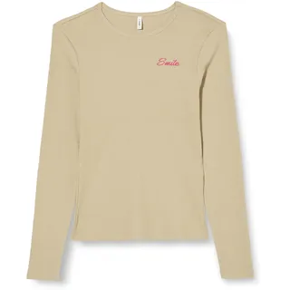 ONLY Langarmshirt Damen, Trench Coat/Print:Smile, M