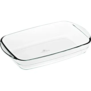 Gerlach 1760 Auflaufform 2 l Aus Hitzebeständigem Glas Borosilikatglas Backform Rechteckig 32,5 x 20 cm Für Backofen Gefrierfach Flow