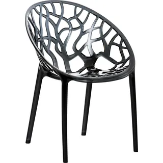 CLP Wetterbeständiger Stapelstuhl Crystal aus Kunststoff,schwarz - Schwarz