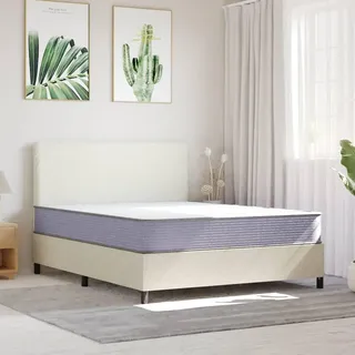 vidaXL Matratze Schaumstoff Mittelweich 160x200 cm - Grau, Weiß