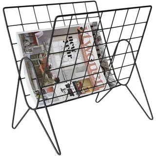 Loft42 Zeitschriftenfach Maggy , Schwarz , Metall , 39x38x26 cm , Wohnzimmer, Kleinmöbel, Zeitungsständer