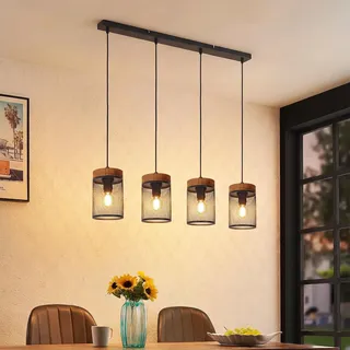 ZMH Vintage Hängelampe Holz Pendelleuchte esstisch 4 flammig Esstischlampe