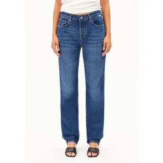 AAVELINE MID STRAIGHT JEANS | aus 100% recycelter Baumwolle - blau (28-32)