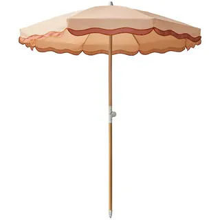 Butlers Sonnenschirm La Vacanza , Orange , Holz, Textil , 180x180 cm , Sonnenschutz, Sonnenschirme